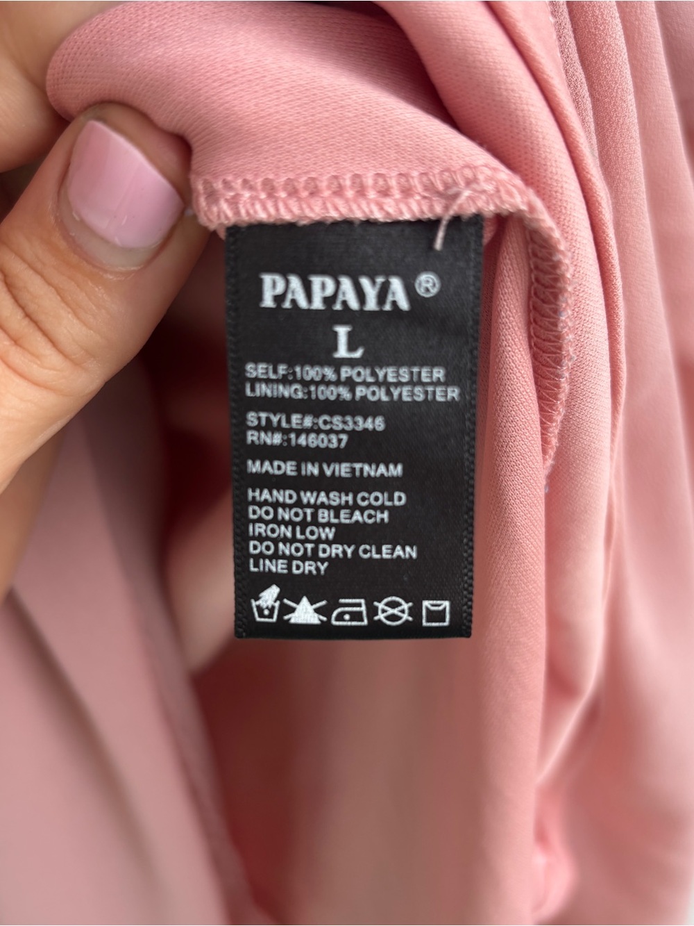 Papaya Blush Pink High-Low Off-Shoulder Ruffle Dress - Picture 5 of 5